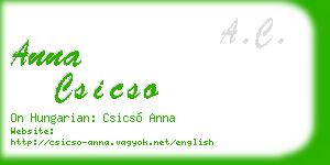 anna csicso business card